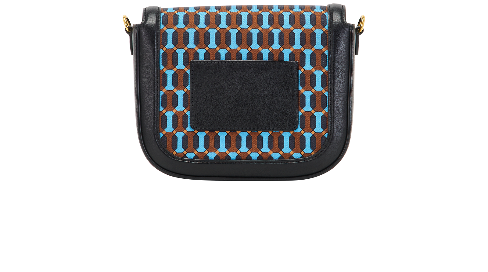Geometric Printed Darley Satchel, &pound;320, Handbags, Black/Blue, Canvas/Leather, Back view